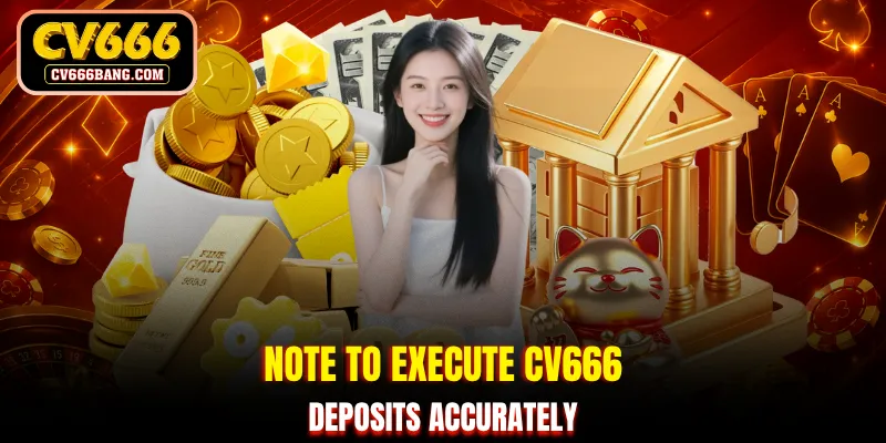 Note to execute CV666 deposits accurately